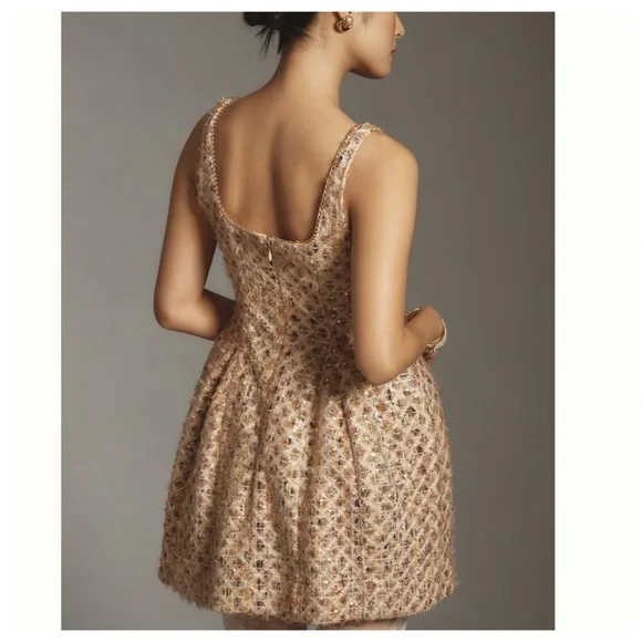 NWT Anthropologie Maeve Tweed Fit & Flare Mini Dress - Picture 6 of 16